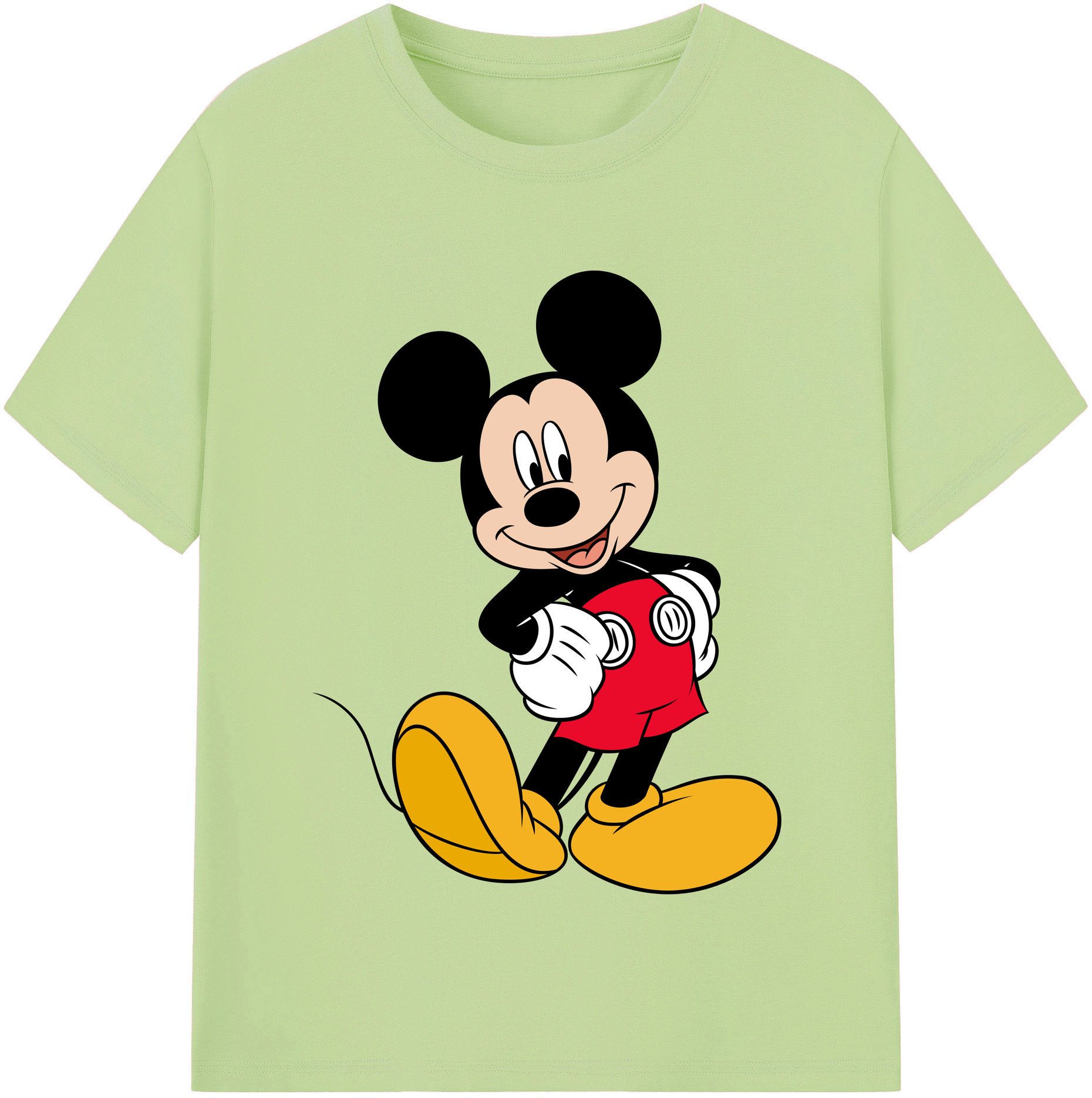 （画像用） ミッキーマウス Mickey Mouse 綿100％半袖Tシャツ（フロントプリント）